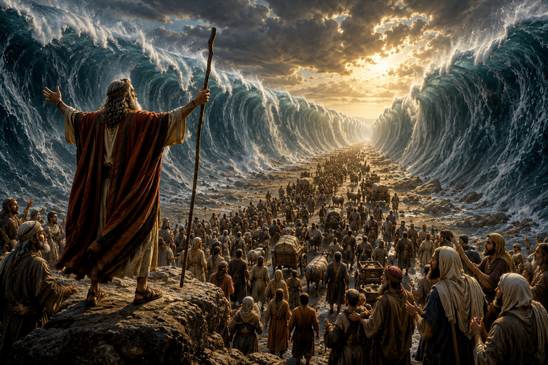 The Parting of the Red Sea — original painting, Davidof Gallery